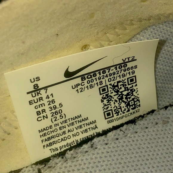 Nike white sneakers men shoes size 8 - Picture 3 of 7